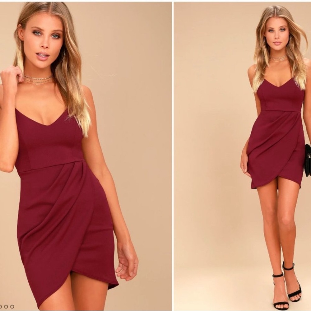 Lulus Forever Your Girl burgundy Bodycon Dress